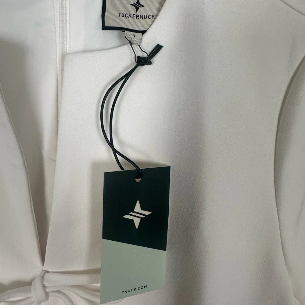 TUCKERNUCK White Crepe Blair Bow Coat Dress - Picture 7 of 11